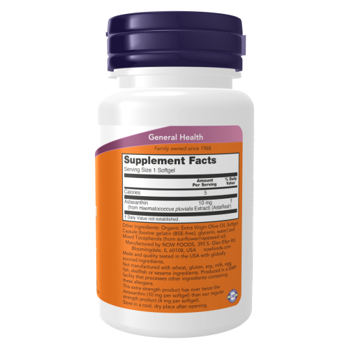 Now Astaxanthin - información nutricional