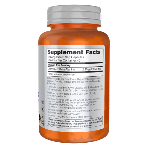 Beta alanina - información nutricional