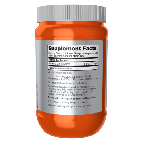 Now Creatine Monohydrate - información nutricional