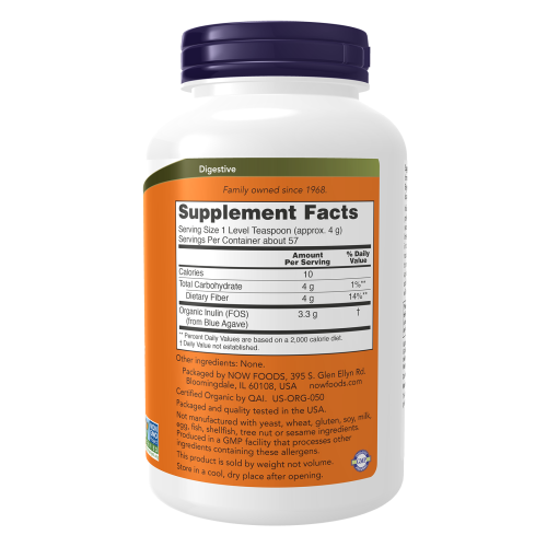 Inulina Now etiqueta nutricional