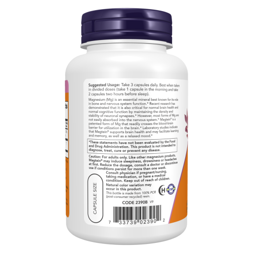 Magtein Treonato de Magnesio Now