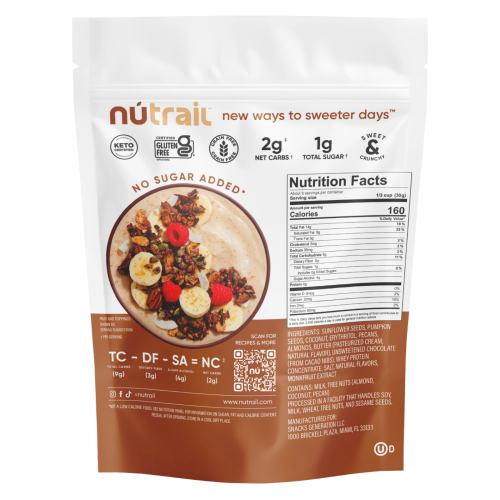 Nutrail Nut Granola Costa Rica - información nutricional