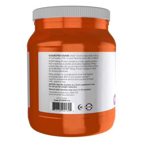 Whey Protein Isolate - unflavored - Now Sports - modo de uso